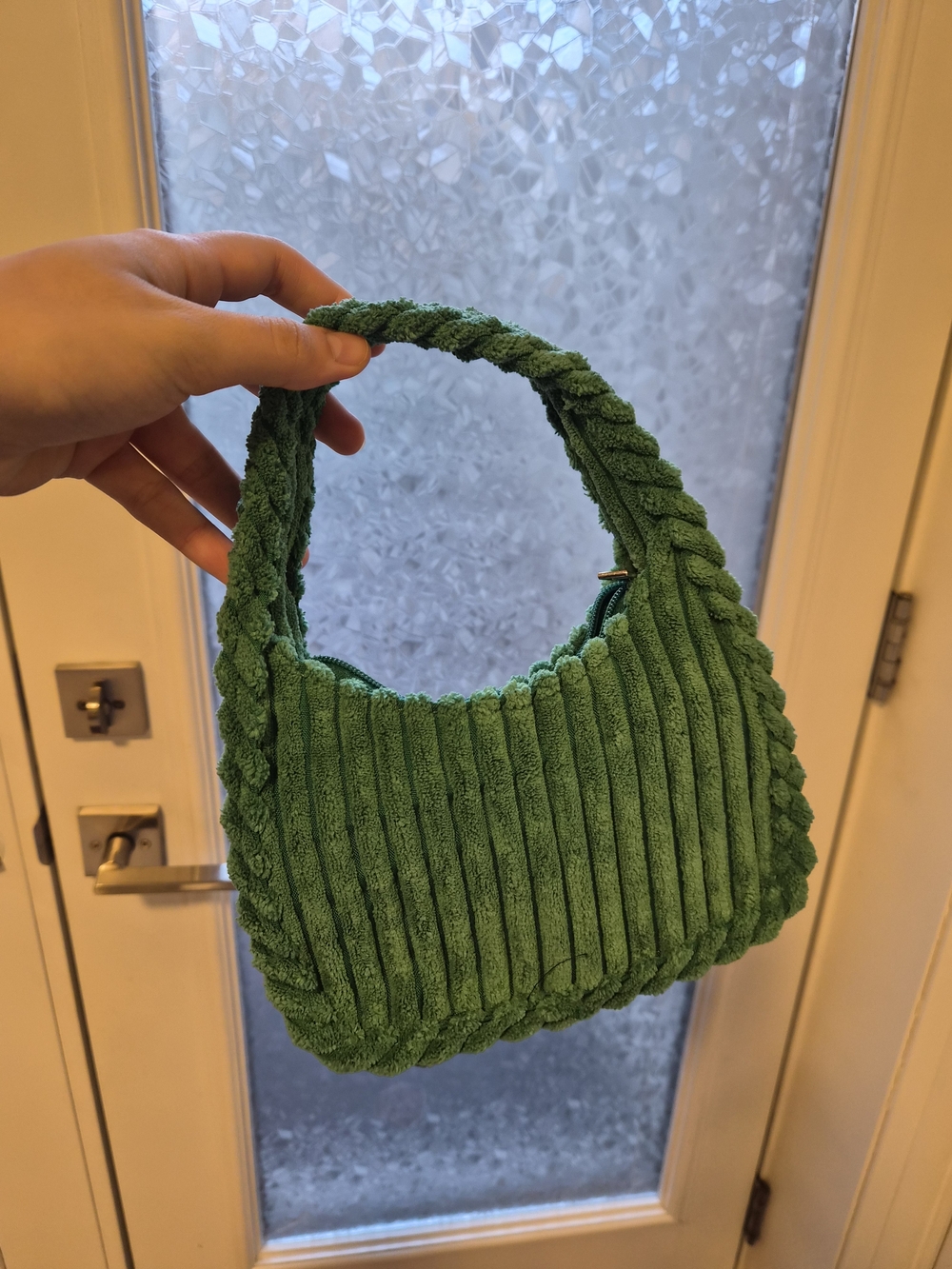 RARE Clio 30th Anniversary Dark Green Plush Shoulder Bag / Satchel